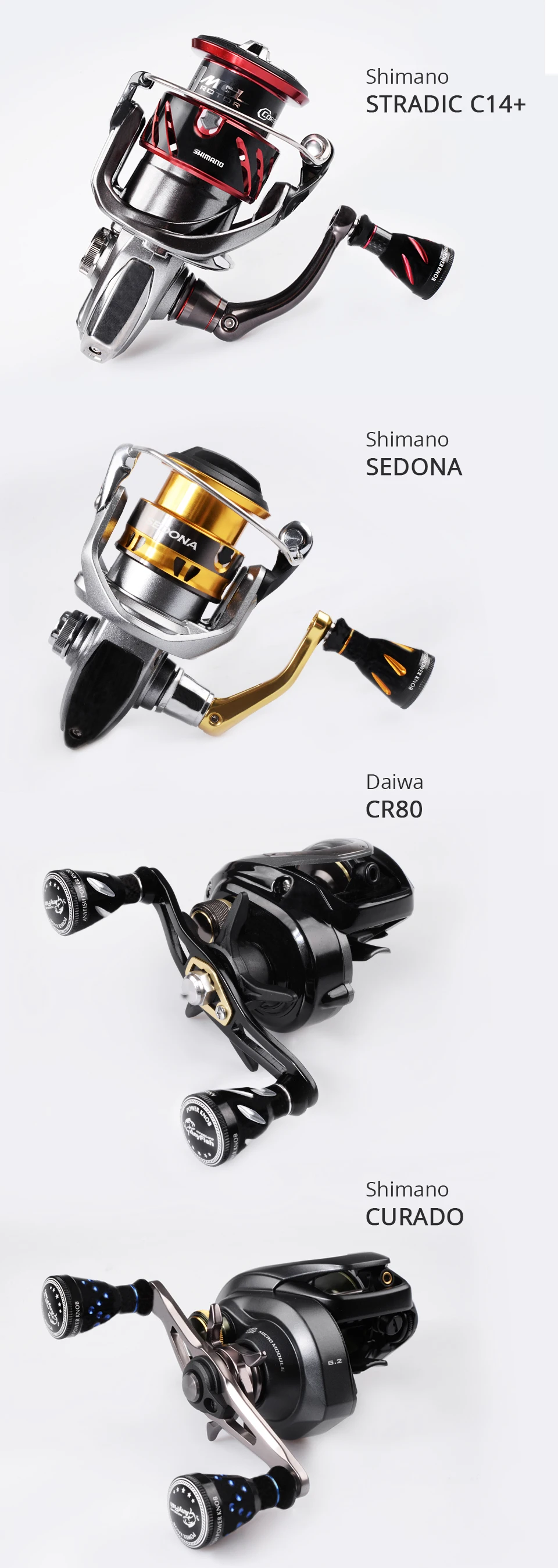 ANYFISH безынерционная катушка ручка для катушки для Shimano Stradic CI4 Curado Sedona Daiwa CR80 baitcasing катушка спиннинговые Катушки Снасти