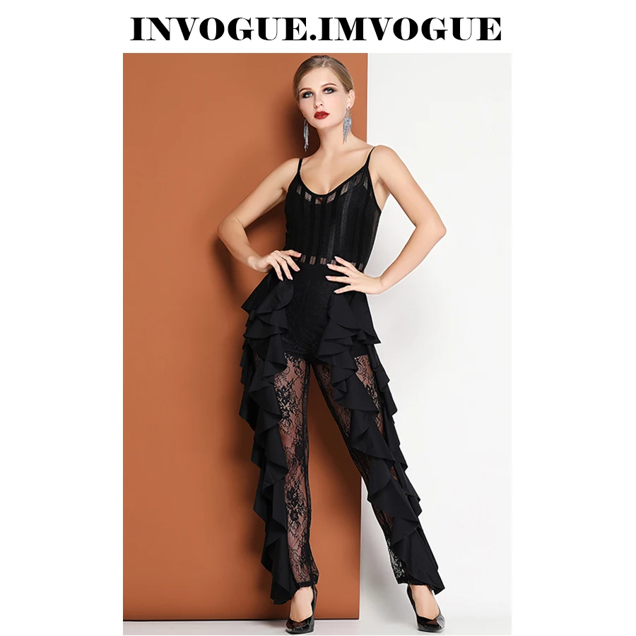 INVOGUE. IMVOGUE 2019 Новое поступление модный изящный кружевной прозрачный Полосатый