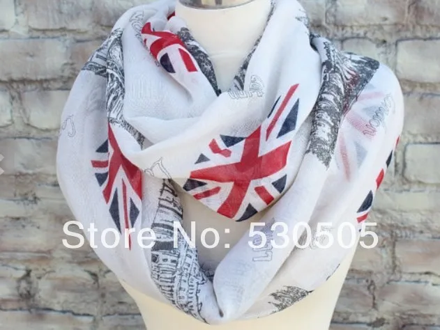 Шарф с британским флагом и Принтом Бесконечности для женщин отличный аксессуар