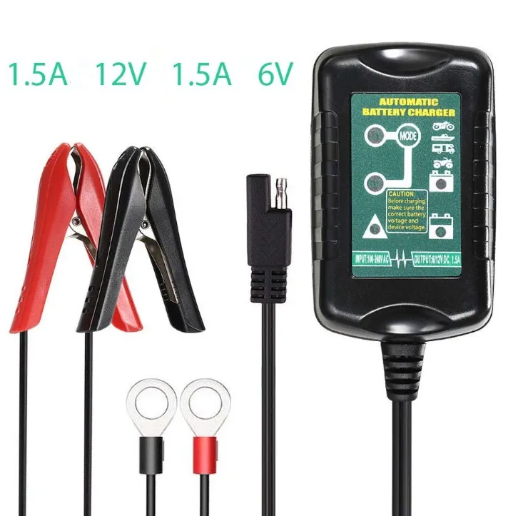 6V/12V 1.5A  Car Battery Charger Maintainer Charging for Automotive Vehicle Motorcycle RV Smart Battery Chargers