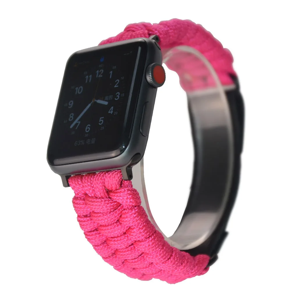Дизайн в нейлоновой оплетке ремешок для наручных часов Apple Watch, ремешок 42/38/44/40 мм браслет Series 5 4 3 2 1 ремешок Пояс