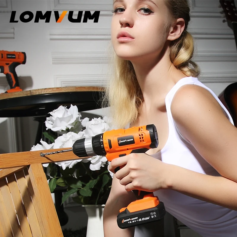 LOMVUM 12 В аккумуляторная дрель перезаряжаемая литиевая/литий-ионная батарея