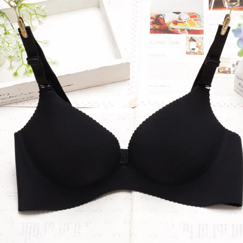Black Fashion Seamless Bras For Women Sexy Push Up Bra Lingerie Light Padded Wireless Brassiere Female Underwear Bralette 12 Color BH - Цвет: Black