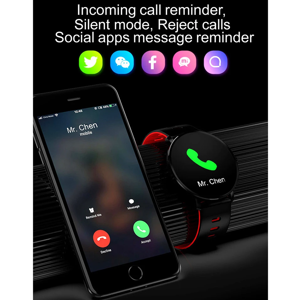 

Smart wristband IP68 waterproof motion tracker heart rate measurement blood pressure monitor sleep tracking smart watch bracelet