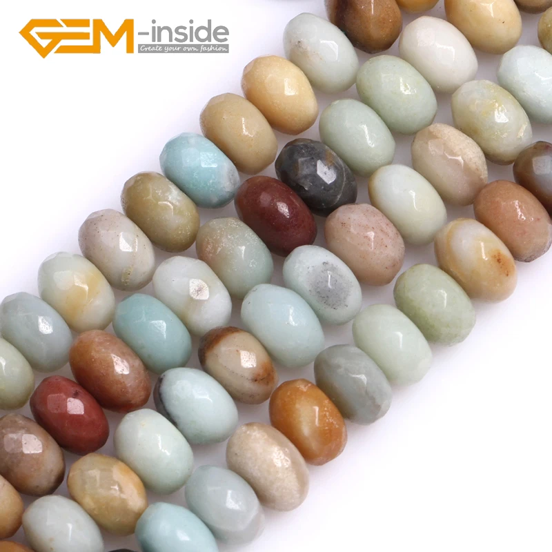 Оптовая продажа! Каменные бусины-разделители Rondelle Amazonite незакрепленные Гладкие