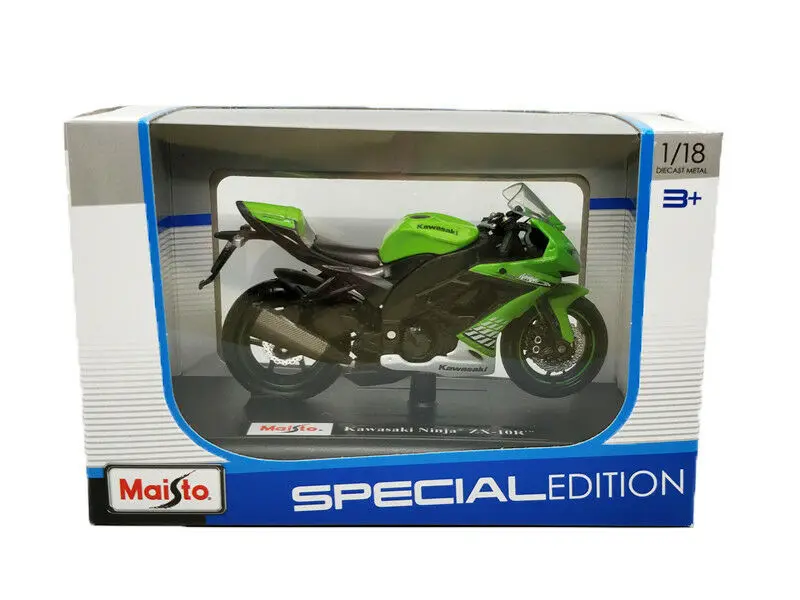 Maisto 1:18 Kawasaki ZX 10R Мотоцикл Велосипед литье под давлением модель игрушки Новый в