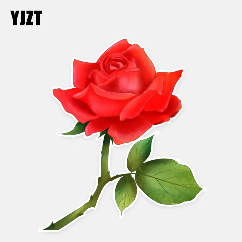 

YJZT 10.4*12.2CM Fashion Rose Flowers Decor Car Stickers Personalized Graphic 11A0841