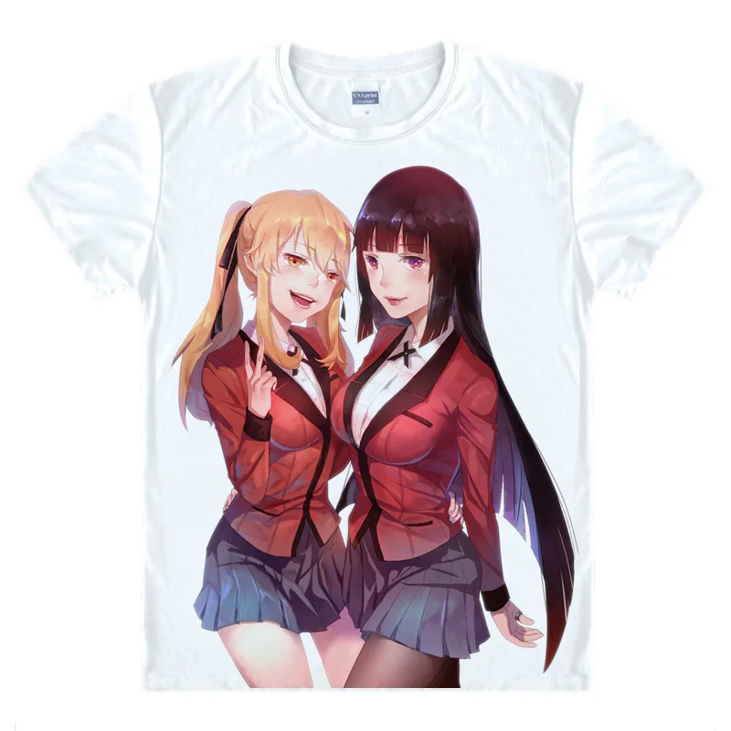 Kakeguurui компульсивный гамблер Косплей Футболка Yumeko Jabami летняя футболка Saotome Meari Топ унисекс тройник Хэллоуин Косплей Костюм