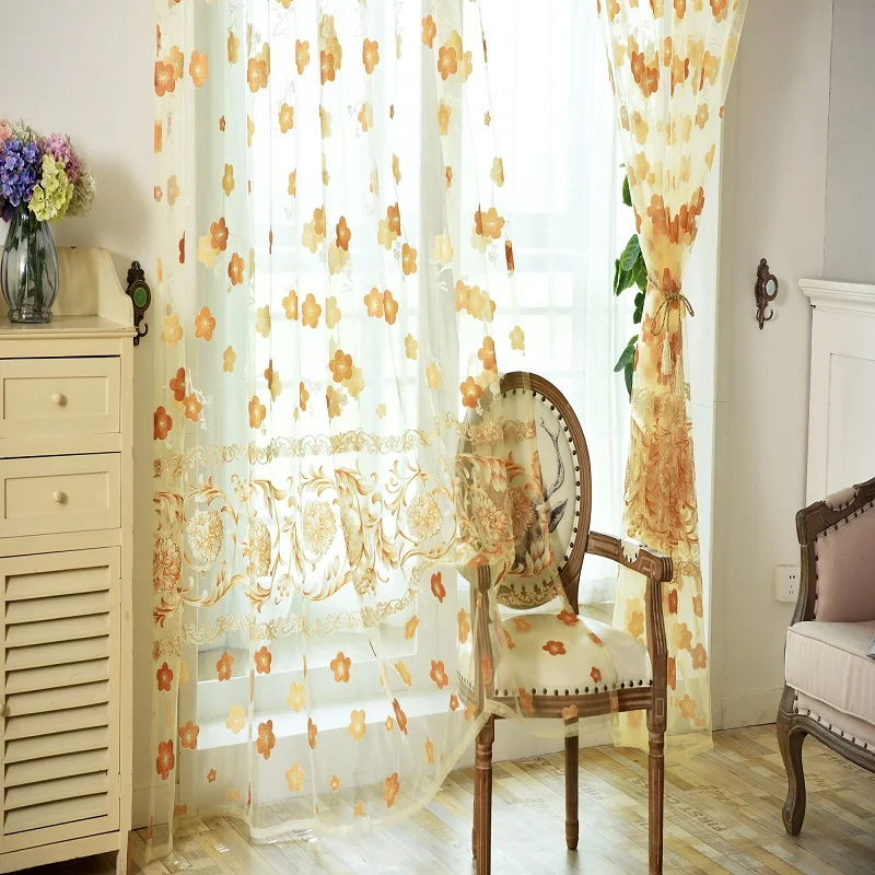 Декоративные окна Cortinas маленький цветок вуаль тюль Morning Glory оконные шторы для