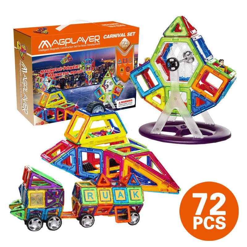 Магнитные Детей Структура блоки игрушка DIY Intelligence Подарочная коробка красочные