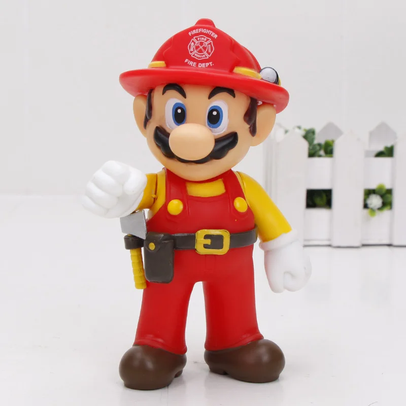 8~ 15 см Super Mario Bros odyssey Bowser Koopa Troopa Yoshi Mario Luigi Wario Donkey Kong персиковый гриб фигурки игрушки модельные куклы - Цвет: Fire Fighter