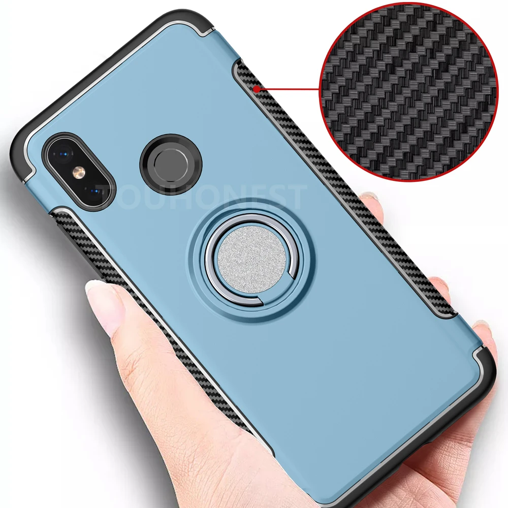 Чехол накладка для Xiaomi Mi A2 lite металлический кольцевой держатель противоударный