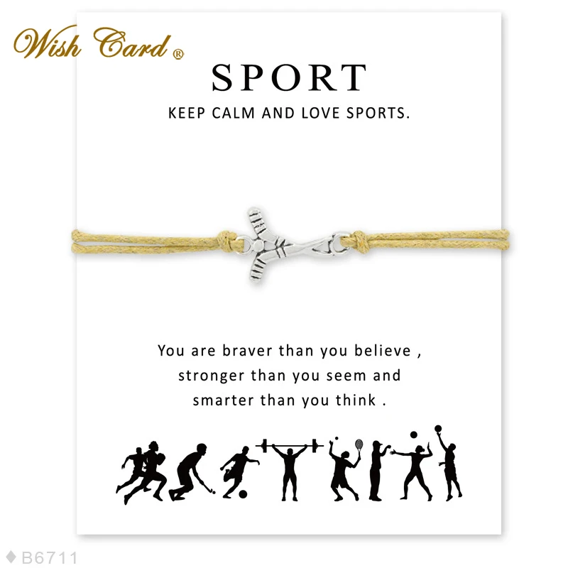 Wish Card Серебряный хоккейный браслет для женщин лучший подарочный Шарм регулируемые простые Браслеты Женские Ювелирные изделия вечерние подарки WJ0051