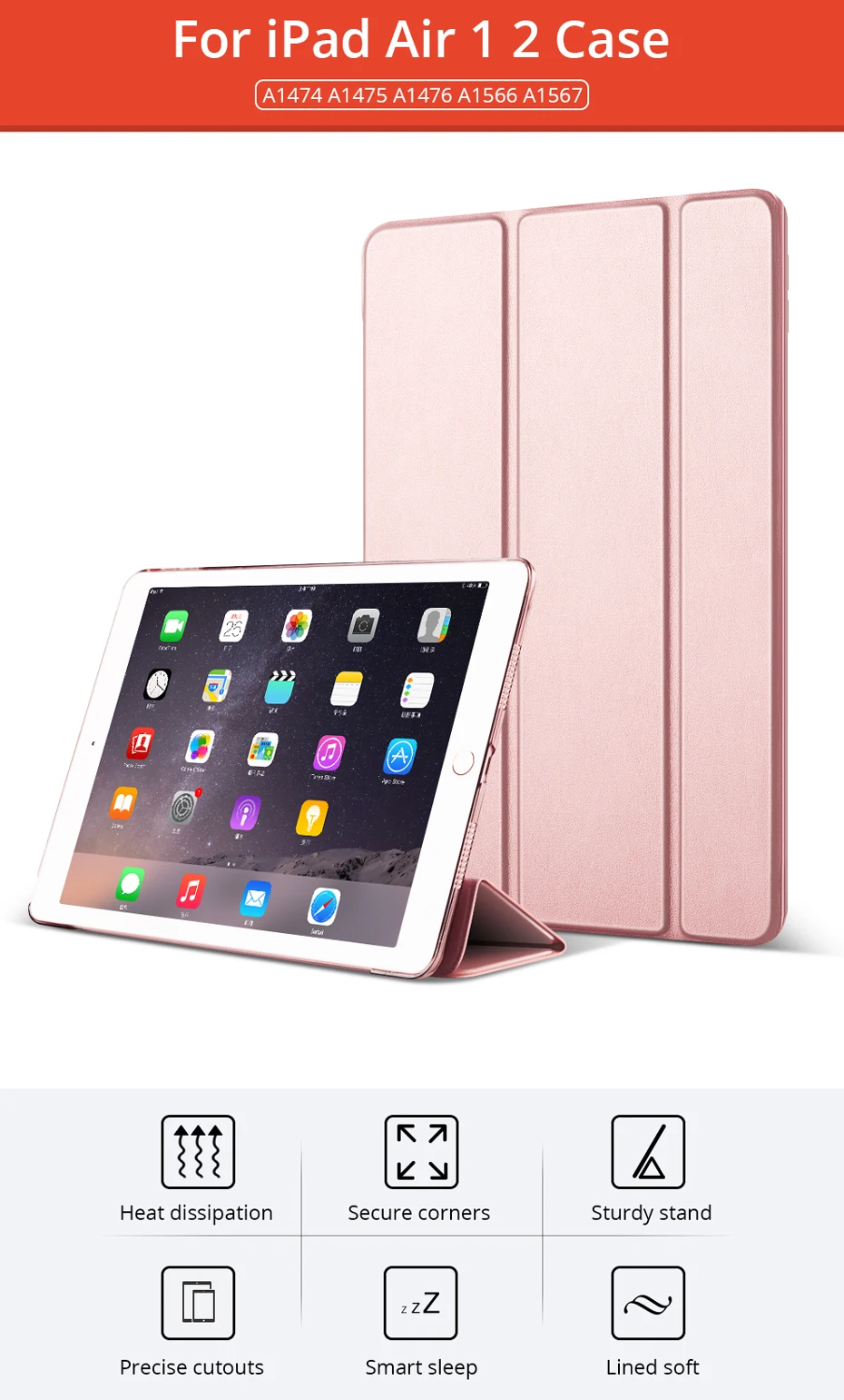 Чехол для iPad Air 1 2 Тонкий Магнитный чехол-подставка из искусственной кожи чехол для iPad 5 6 умный чехол Автоматический Режим сна/пробуждения для iPad Air 1 Air 2 9,7 чехол