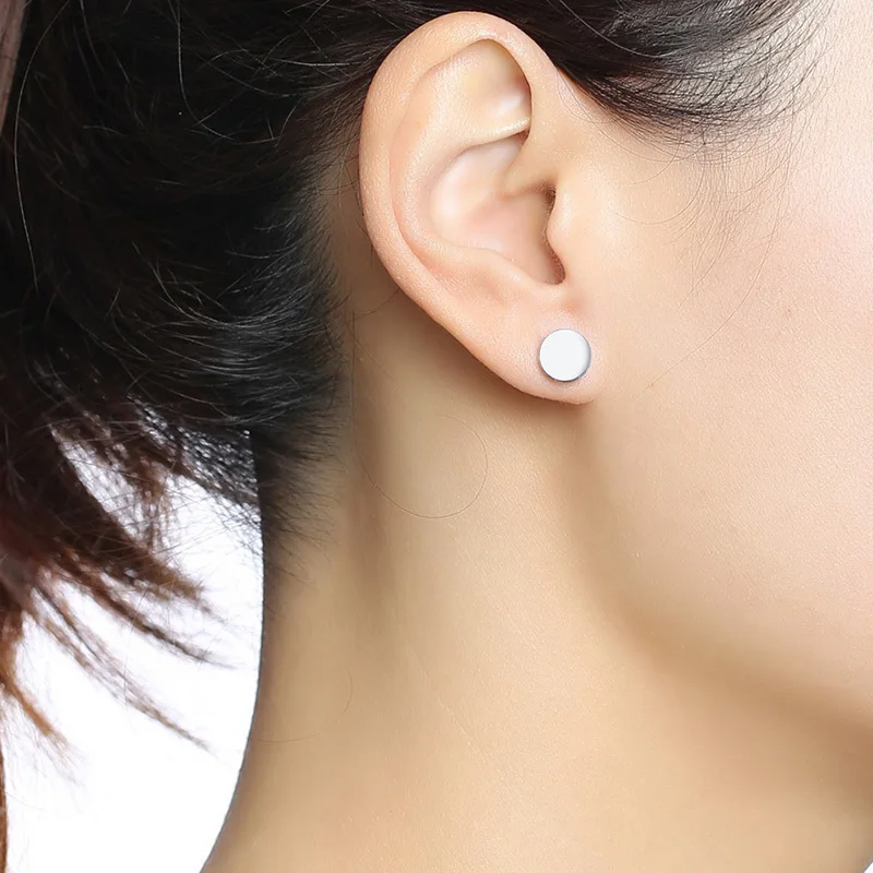 Vnox цветные круглые серьги-гвоздики из нержавеющей стали для мужчин и женщин 4 мм-8