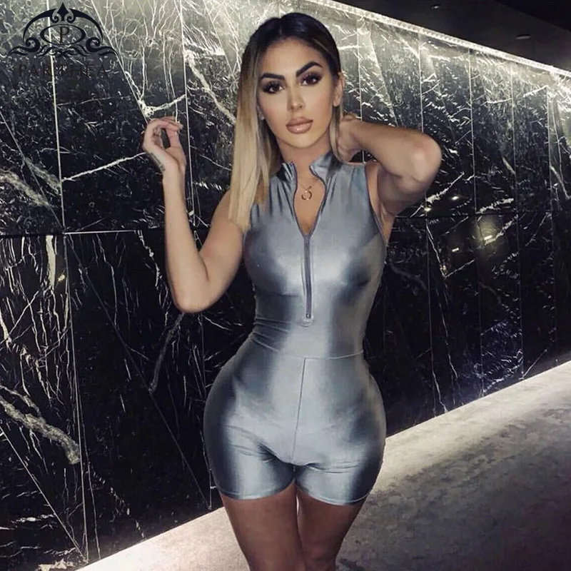 Женские флуоресцентные комбинезоны повседневные облегающие без рукавов для