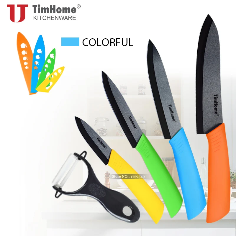 Горячие Продажи Циркония Timhome 3 &quot4&quot 5 &quot6&quot Керамических ножей нож с крышками