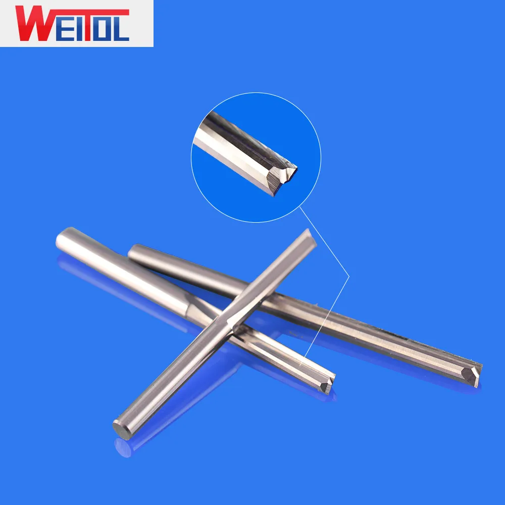 WeiTol 1/8 дюйма хвостовик две флейты фрезы режущие инструменты для дерева