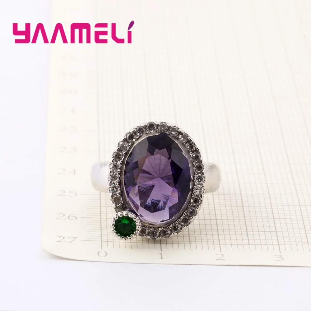 Top Quality Women Wedding Ring New Design Jewelry For 925 Sterling Silver Accessories With Purple Green Stone | Украшения и