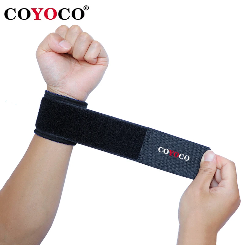 

1 Pair Adjustable Wrist Support Brace Wristband COYOCO Brand Professional Sports Protection Wristbands Protect Guard Black