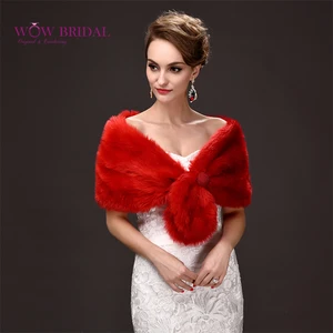 Wowbridal, коллекция 2015 года, элегантная красная Свадебная куртка, искусственный мех, кристаллы, бусины, перекрестная шаль, свадебные аксессуары для пальто