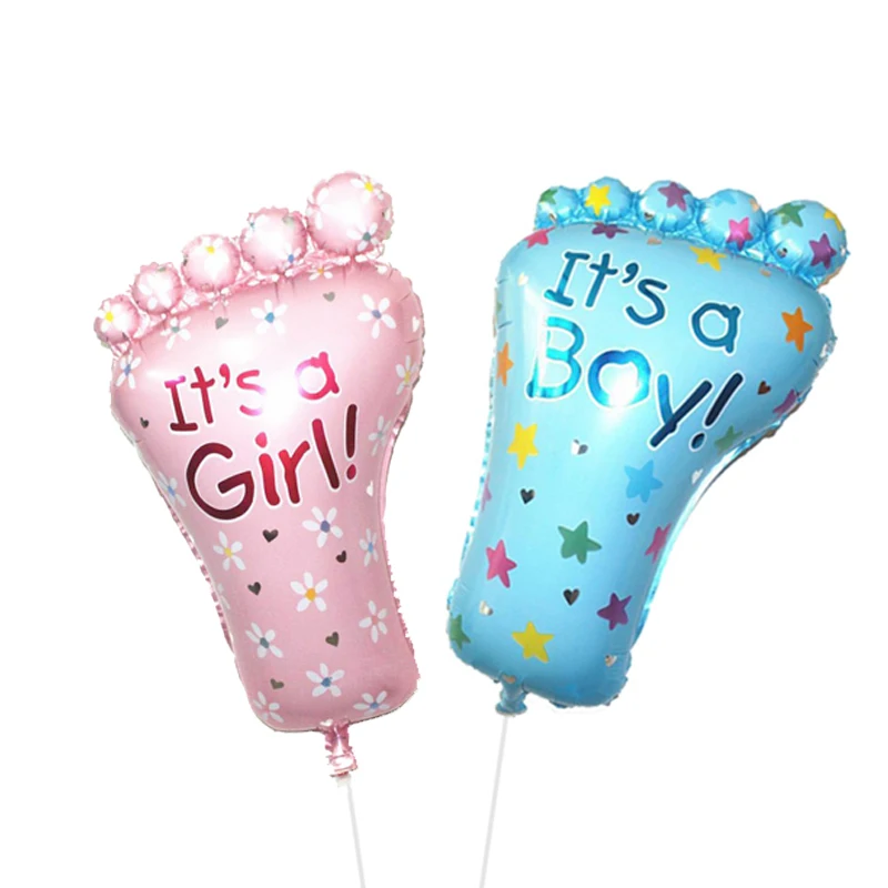 2 предмета украшения для душа малышей синие розовые воздушные шары в форме ступни