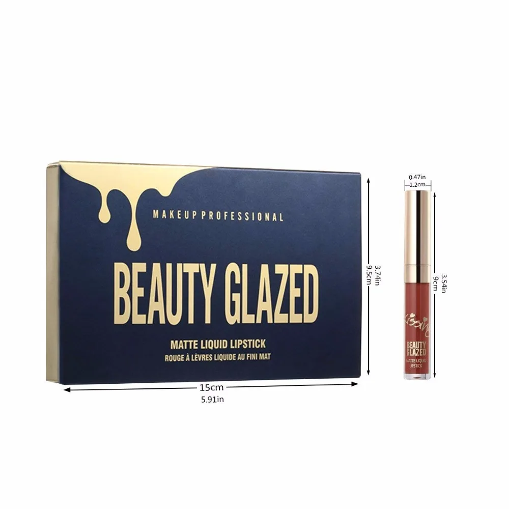 BEAUTY GLAZED 6 шт./компл. Матовая жидкая губная помада блеск для губ высокое качество длинный, Длительное Действие, блеск для губ, оттенок Водонепроницаемый губы телесного цвета инструменты для макияжа