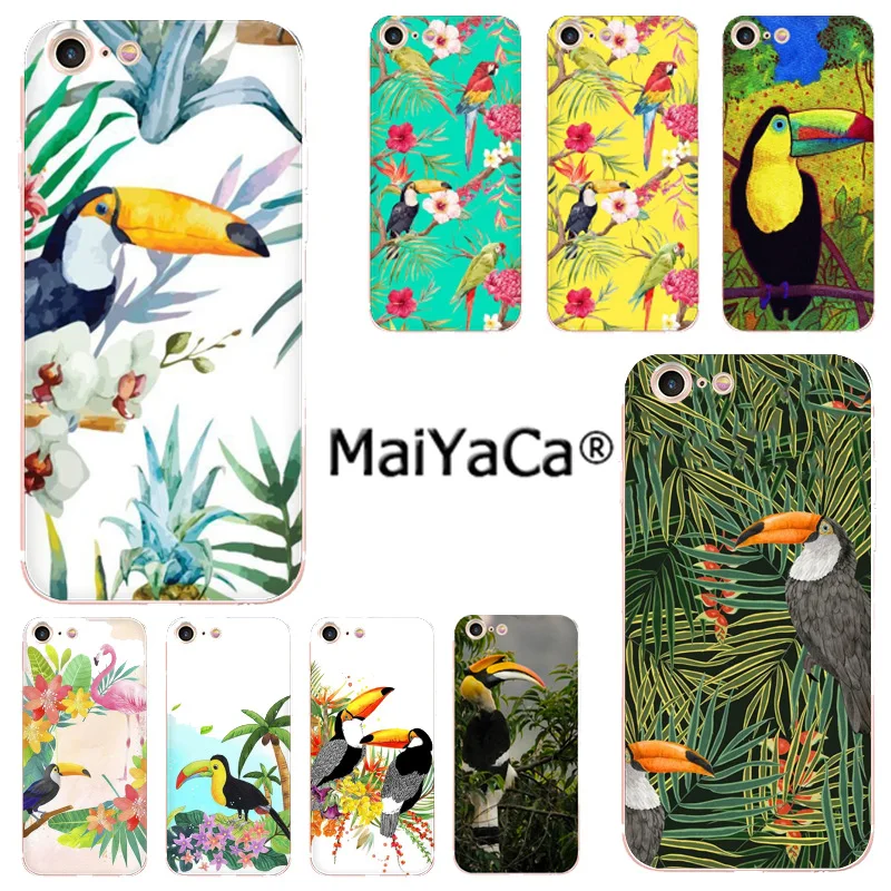 Чехол для телефона MaiYaCa Tropical forest animals Toucan и flamingo iphone SE 2020 11 pro 8 7 66S Plus X 5S XR XS MAX |