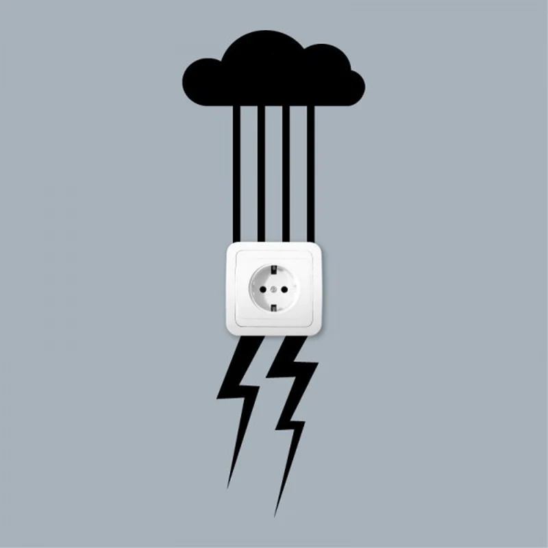 Креативный гром и молниеносный переключатель наклейки для гостиной спальни