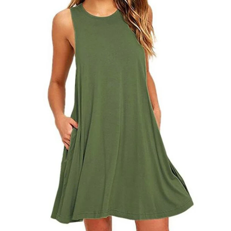 

Plus Size Vest Dress Casual Maternity Clothes Solid Sleeveless Loose Dresses For Pregant Women Clothing Pregnancy 2019 Red Black