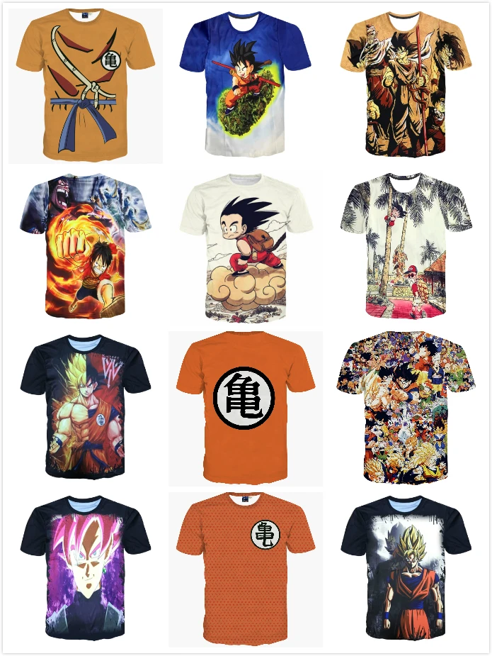 Японская аниме Dragon Ball Goku одежда с коротким рукавом унисекс 3D печатная Футболка