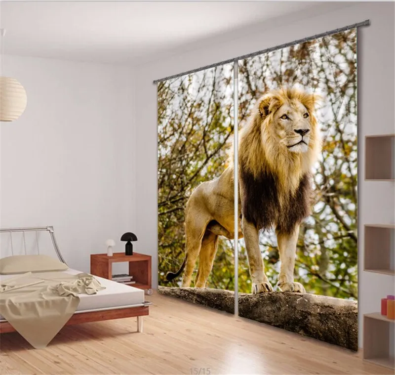 3D затемняющие оконные занавески Forest lion s для гостиной постельные принадлежности