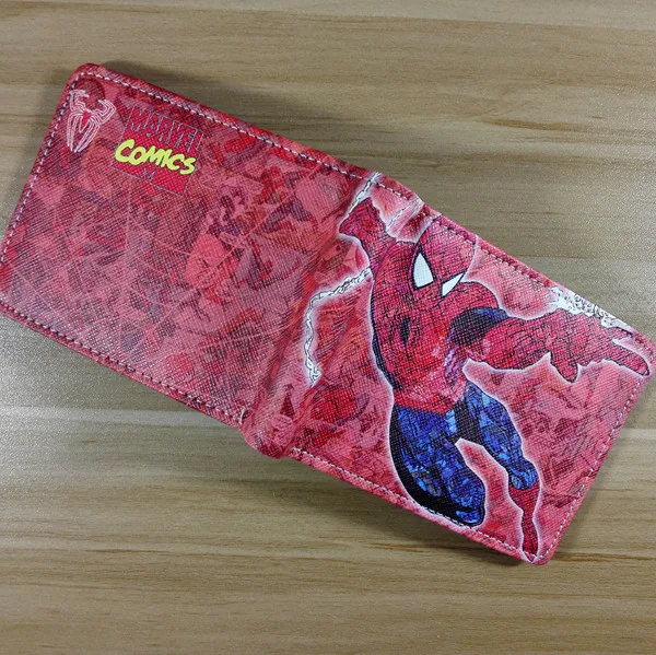 22 см Marvel модные короткие кошельки паук Мужская кредитница ПУ кошелек Corloful W279|wallet