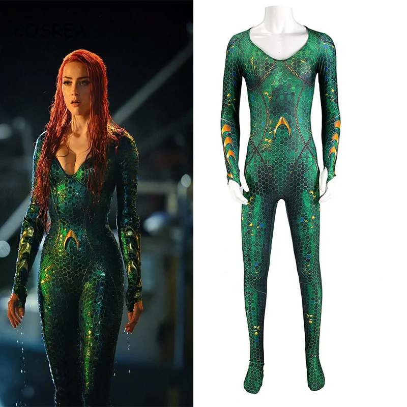 

Aquaman Costume Catsuit Mera Cosplay Sexy Tight Superhero Bodysuit Lycra Spandex Zentai Costume Halloween Party