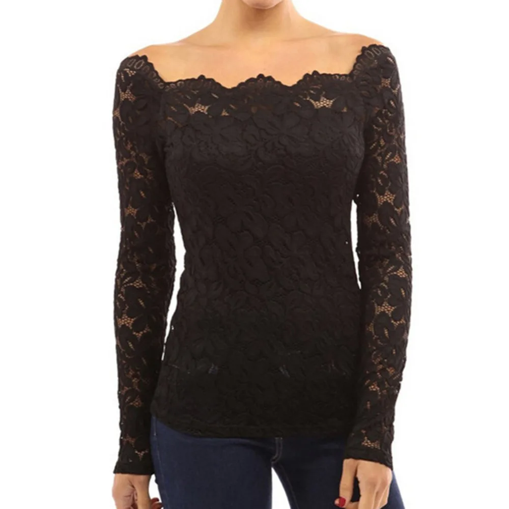 Женская сексуальная тонкая кружевная блузка с цветочной вышивкой винтажная