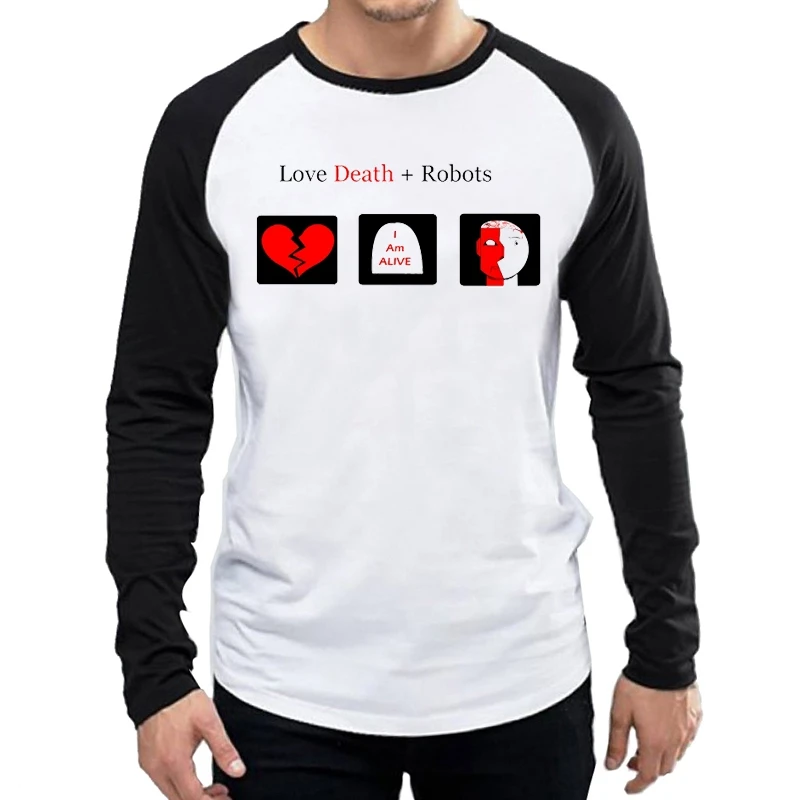 6 Футболка с длинным рукавом Love, Death Robots, модная мужская футболка с логотипом Love Death Robots, майки футболки с длинным рукавом - Цвет: 6