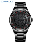 Часы CRRJU Мужские кварцевые деловые, креативные водонепроницаемые брендовые люксовые Спортивные Повседневные, из нержавеющей стали