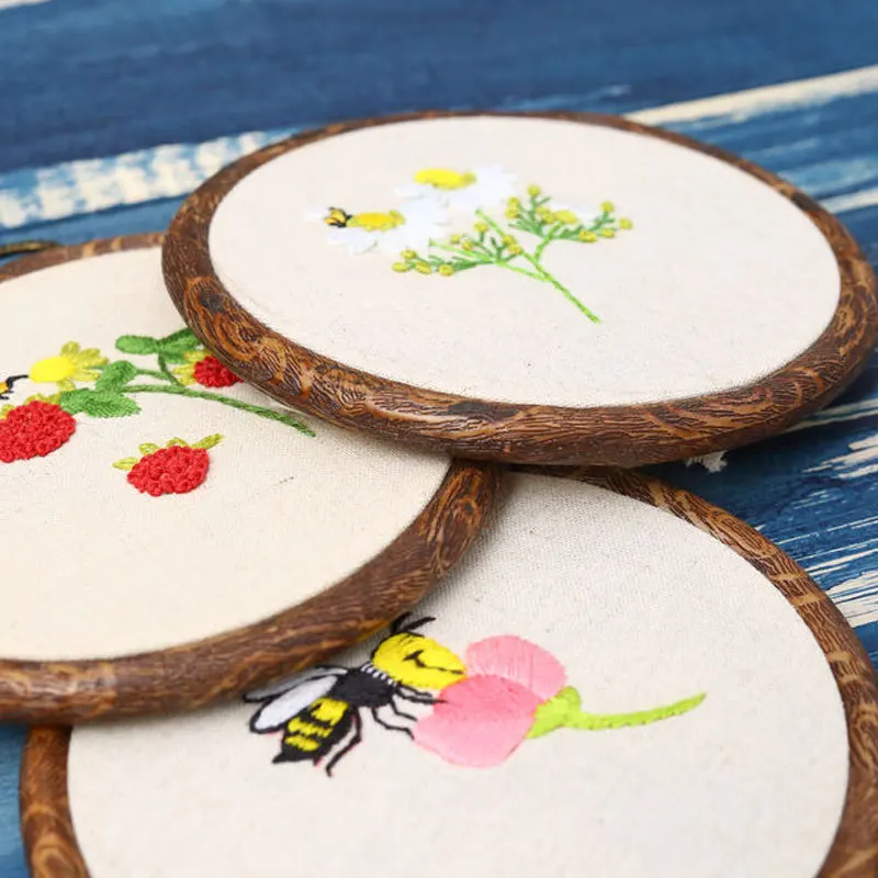 Simple Design 3D DIY Flower Daisy Printed Embroidery Kits Plant Handmade Needlework Hoop Cross Stitching for Beginner Art Craft | Дом и сад
