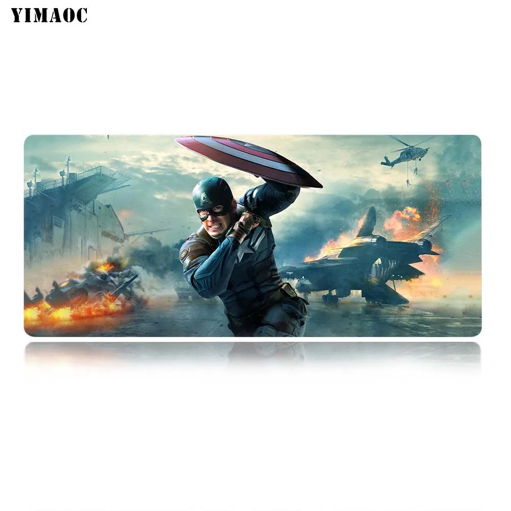 Yomaoc Marvel comics Капитан Америка коврик для мыши 30x80 см компьютерная коврик для мыши Противоскользящий натуральный резиновый игровой коврик для мыши