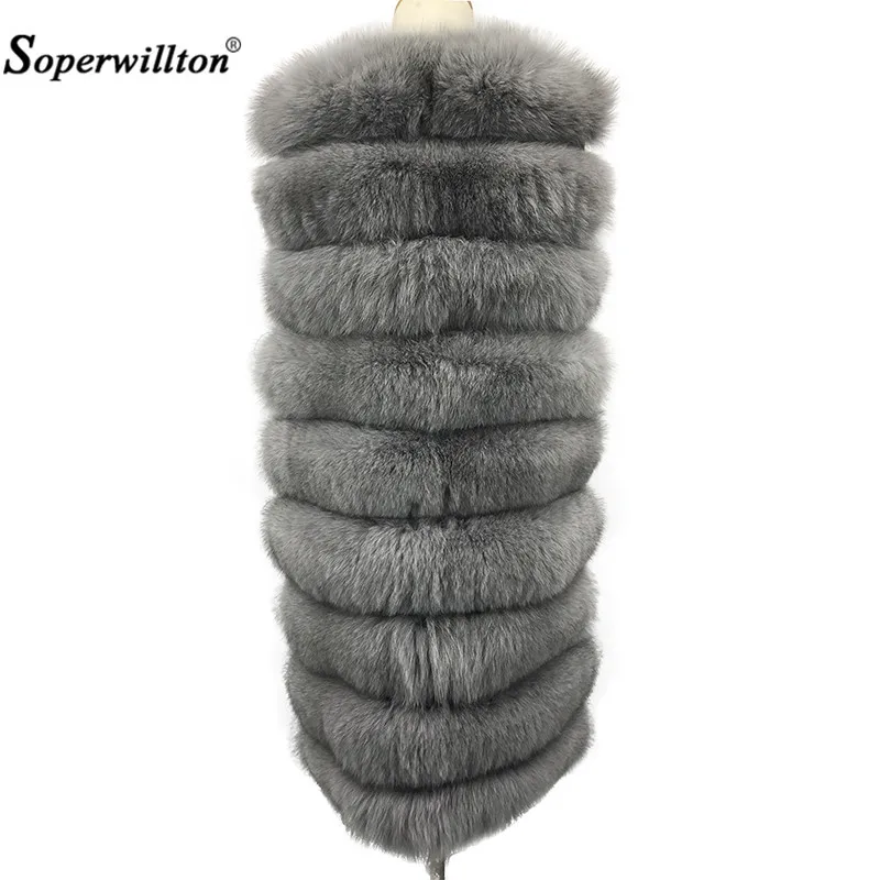 Soperwillton 2019 новый жилет из красного лисьего меха пальто для женщин зимняя верхняя