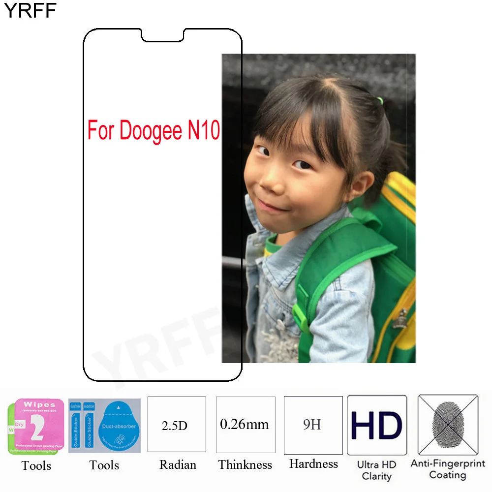 2 шт. 2.5D 9H 0 26 мм HD Для Doogee N10 Закаленное стекло Защитная Взрывозащищенная пленка