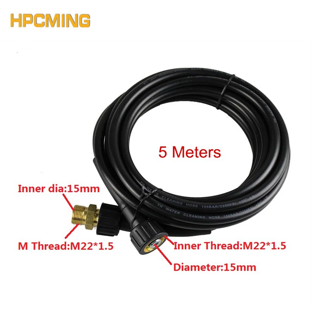 

High Pressure Washer Cleaning Hose Connecting Pipe with Brass connect of M22*1.5 15mm--M22*1.5 15mm 180bar 5meter (cw023)