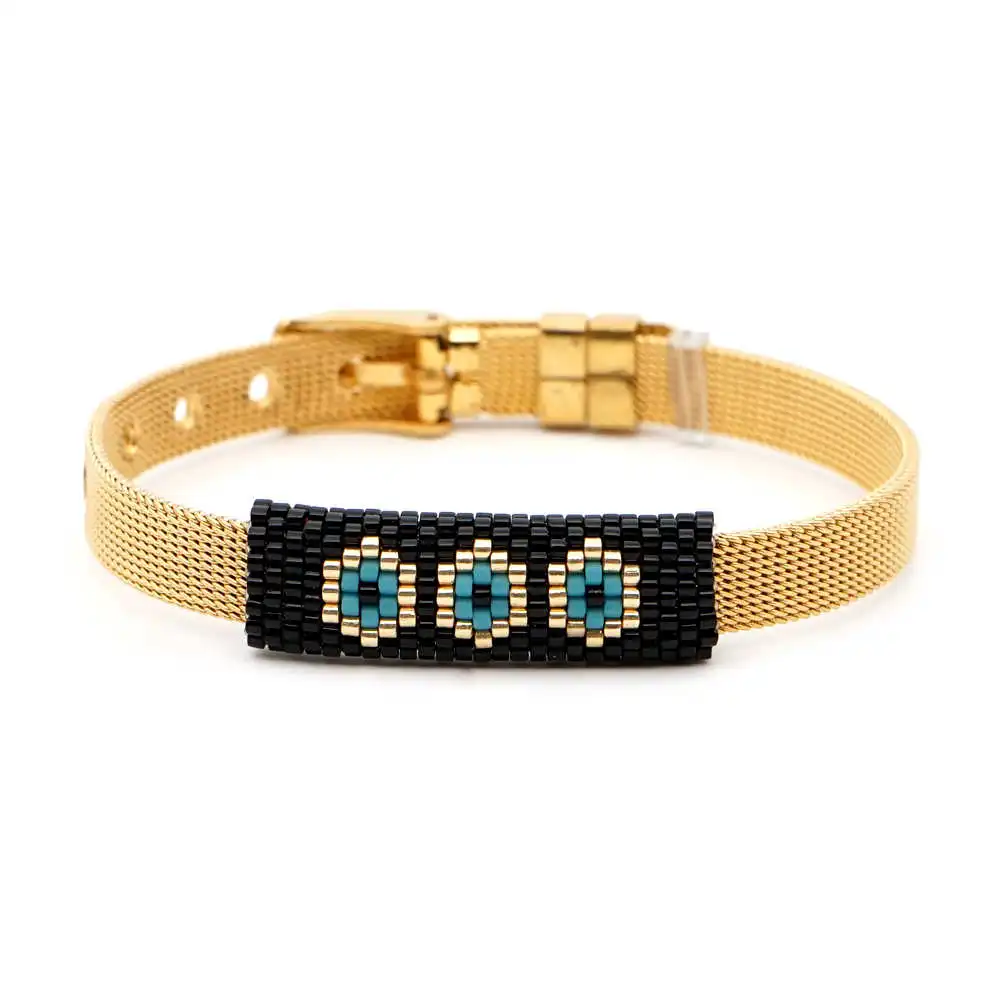 Go2boho браслет для женщин стальная сетка мужской браслет MIYUKI сглаза браслет Insta ювелирные изделия браслеты золото нержавеющая сталь подарок