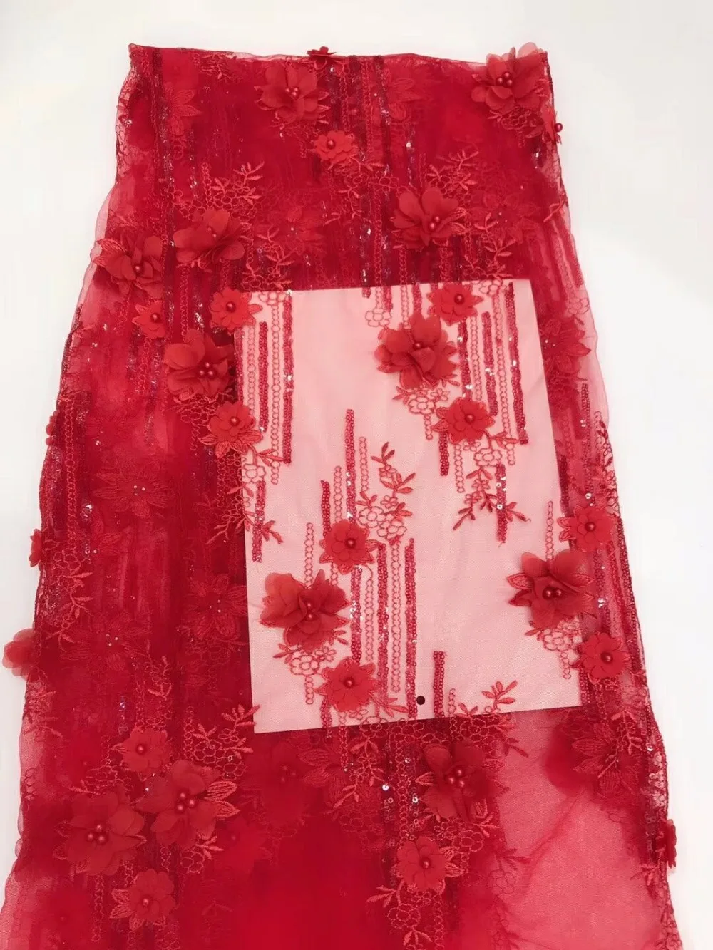 

High Quality 2018 Rhinestone Beaded Guipure French Nigerian Lace Fabrics Cheap Pearls Embroidered African Lace Fabric ZXN16