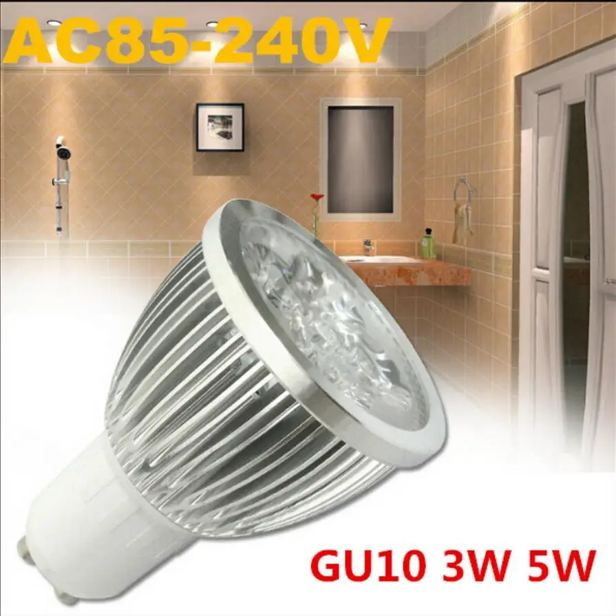 GU10 светодиодные прожекторы мощность SMD3014 3 Вт 5 AC 85 260 в 160 угол луча CE Rohs FCC