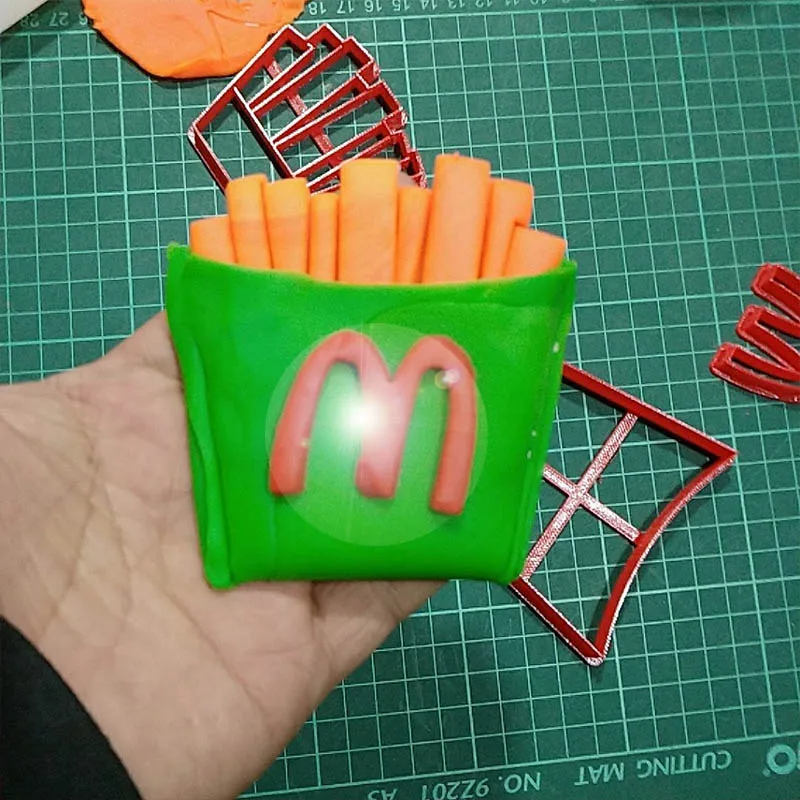 Еда серии картошка фри резак для печенья мастики сделано 3D печатных торт фрезы