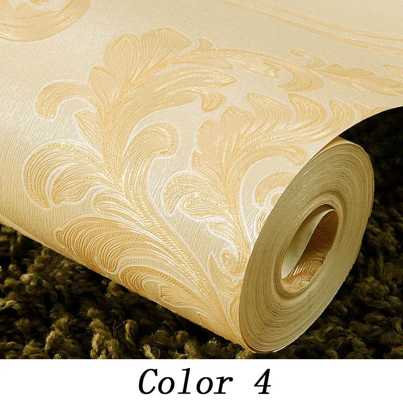 Водонепроницаемый ПВХ Европейский стиль 3D обои тиснением Дамасская виниловая