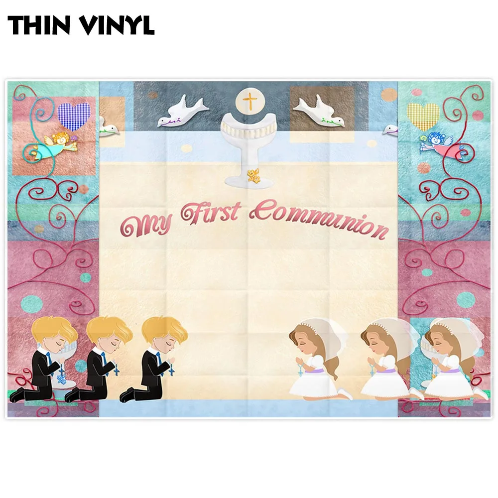 Allenjoy фон для фотосъемки Первое причастие доска картина группа babyshower ткань на