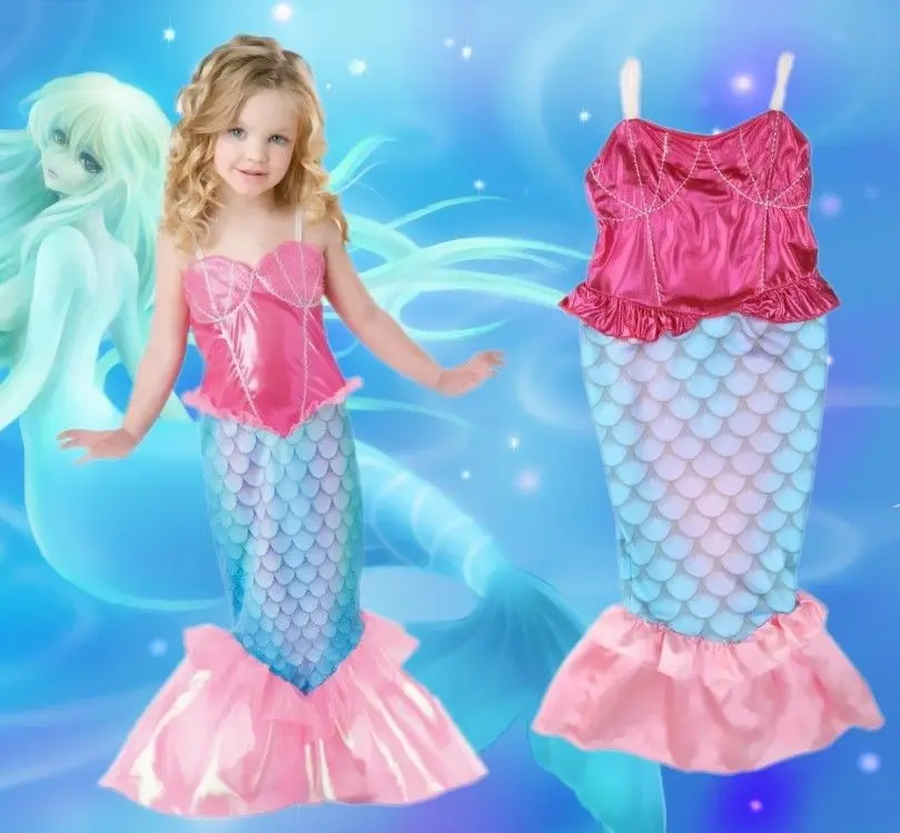2018 New Kids Girls Mermaid Tail Bikini Swimmable Swimsuit Swimming Costume Fancy Dress 4-12Y | Детская одежда и обувь