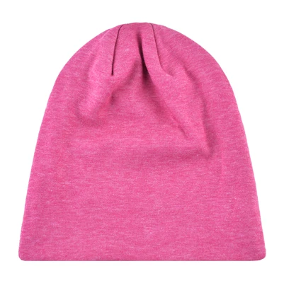 Pink Осенние шапка зимняя шапки для детская мальчика и девочки однотонная детская шапка Весенняя Вязаная хлопковая шапочка модная детская шапка для девочки - Цвет: Pink
